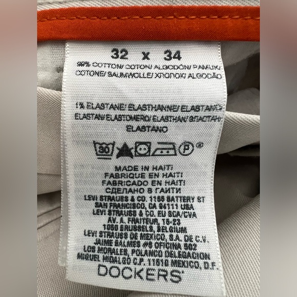 Dockers D 2 sz 32 W x 34 Inseam Stone Khaki twill pants 99% cotton - Picture 5 of 9